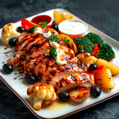 Poitrine de poulet a Piri Piri et Olives Noirs  — Prêt à manger