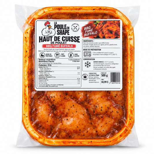Haute de cuisse de poulet BBQ FUMÉ BUFFALO ( 500g )